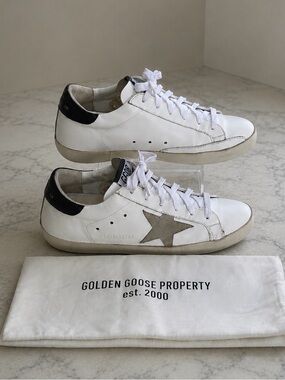 Golden Goose Women’s Superstar White Leather Sneakers! Size 38 EUR/ 8 (US) COA!